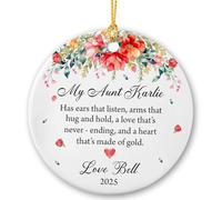 My Aunt Has Ears That Listen Christmas Tree Hanging Ornament Ceramic Tree Decorations Unique Xmas Hanging Ornament For Holiday Home Decor Wedding