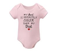 My Aunt Is Cooler Than Dad Baby Clothes Girl Aunties Bestie Girls Outfits Boy Bodysuits Light Pink-style 18months
