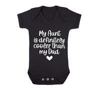 My Aunt is definitely cooler than my Dad (style two heart) [BBY6] baby grow vest, 3-6 months, Black