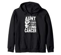 My Aunt Is Stronger Than Lung Cancer Awareness Zip Hoodie
