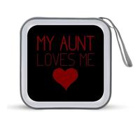 My Aunt Loves Me Portable CD Case Holder 48 Capacity Travel DVD Storage Boxs Wallet Bag