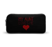 My Aunt Loves Me Simple Pencil Case Big Capacity Pouch Box Travel Makeup Bag