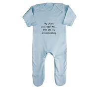 My Auntie Doesn't Spoil me She's just Very Accommodating Baby Romper Jumpsuit with feet, 6-12 Months, Pastel Blue