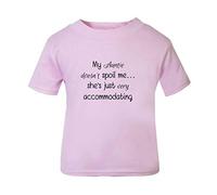 My Auntie Doesn't Spoil me She's just Very Accommodating Short Sleeve Cotton Toddler t Shirt, 1-2 Years, Pastel Pink