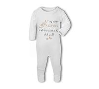 My Auntie 'Personalised Name' is The Best in The World (Neutral) - Baby Romper Suit - 6-12 Months