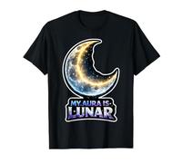 My Aura is Lunar Crescent Moon Value Graphic T-Shirt, Men, Black, XL