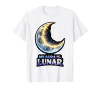 My Aura is Lunar Crescent Moon Value Graphic T-Shirt, Men, White, XL