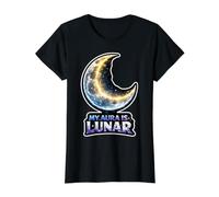 My Aura is Lunar Crescent Moon Value Graphic T-Shirt, Women, Black, L