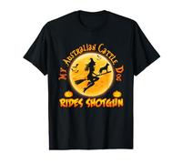 My Australian Cattle Dog Rides Shotgun Halloween Costumes Value Graphic T-Shirt