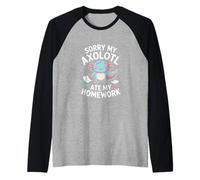 My Axolotl Ate My Homework! Axolotl Whisperer Kawaii Raglan Baseball Tee
