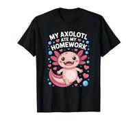My Axolotl Ate My Homework, Cute Axolotl Lover Kawaii T-Shirt