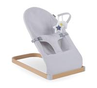My Babiie Baby Bouncer with Toy Bar - Newborn Ergonomic Bouncer Chair, from Birth to 9 Months (9kg) - Grey