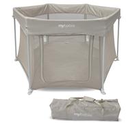 My Babiie Baby Playpen - Lightweight, from Birth to 15kg, Pop-up Playpen Function, Foldable, Travel Bag, Breathable Mesh Sides - Ivory