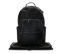 My Babiie Backpack Pro Changing Bag - 2 Insulated Bottle Holders, Portable Changing Mat, Stroller Clips, Baby Travel Bag, Nappy Back Pack, Vegan Leather - Black & Gunmetal