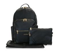 My Babiie Backpack Pro Changing Bag - 2 Insulated Bottle Holders, Clutch Bag, Portable Changing Mat, Stroller Clips, Baby Travel Bag, Nappy Back Pack, Vegan Leather - Black & Gold