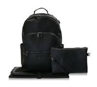 My Babiie Backpack Pro Changing Bag - 2 Insulated Bottle Holders, Clutch Bag, Portable Changing Mat, Stroller Clips, Baby Travel Bag, Nappy Back Pack, Vegan Leather - Black & Gunmetal