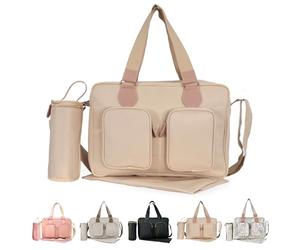 My Babiie Billie Faiers Blush Deluxe Baby Changing Bag with a Padded Changing mat, Insulated Bottle Holder, 2 Pockets at The Front and an Internal Pocket