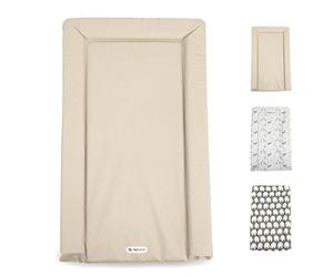 My Babiie Changing Mat - Padded, Waterproof, Raised Edges, Easy Wipe Clean, Baby Nappy Change Mat - Oatmeal Herringbone