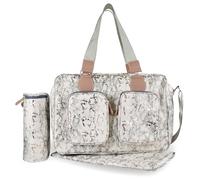 My Babiie Dani Dyer Metallic Rose Gold Marble Deluxe Changing Bag White