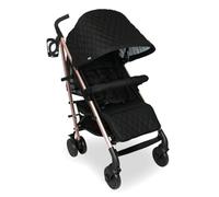 My Babiie Faiers MB51 Rose Gold Black Quilted Stroller, Sturdy & Protective, Lightweight Frame, Comfort, Manoeuvrability, Suitable from Birth to Maximum 22kg, with Cup Holder, Rain Cover and Footmuff