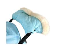 My Babiie Fur Trimmed Pushchair Handmuff, Baby Blue