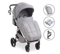 My Babiie MB160 Pushchair - from Birth to 4 Years (22kg), 4-Wheel Suspension, Large Basket, XL Canopy, Foldable, Compact, Stroller with Footmuff, Cup Holder, Rain Cover - Grey Tropical