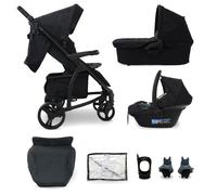 My Babiie MB200i 3-in-1 Travel System - Baby Pushchair, Carrycot, Infant Car Seat (R129 i-Size), Foldable, Includes Footmuff, Rain Cover, from Birth to 22kg (4 Years Approx.) - Black Leopard