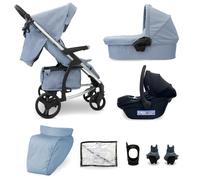 My Babiie MB200i 3-in-1 Travel System + i-Size Car Seat - Blue Plaid