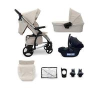 My Babiie MB200i 3-in-1 Travel System - Baby Pushchair, Carrycot, Infant Car Seat (R129 i-Size), Foldable, Includes Footmuff, Rain Cover, from Birth to 22kg (4 Years Approx.) - Oatmeal