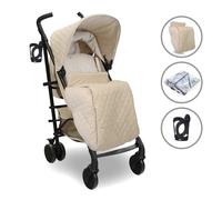 My Babiie MB51 Stroller - from Birth to 4 Years (22kg), Lightweight, Umbrella Fold, Travel Buggy for Toddlers, Pushchair Includes Footmuff, Cup Holder, Rain Cover - Quilted Sand