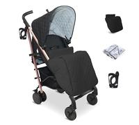 My Babiie MB51 Stroller - from Birth to 4 Years (22kg), Lightweight, Umbrella Fold, Travel Buggy for Toddlers, Pushchair Includes Footmuff, Cup Holder, Rain Cover - Quilted Black