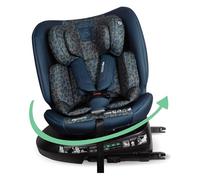 My Babiie MBCS200 360° Spin R129 Baby Car Seat - Top Tether, ISOFIX, Birth to 12yrs (40-150cm), i-Size, ERF, Group 0+/1/2/3, Rotating 360 Swivel - Navy Leo