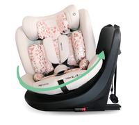 My Babiie MBCS300 Easy 360° Spin R129 Baby Car Seat - Top Tether, ISOFIX, Birth to 12yrs (40-150cm), i-Size, ERF, Group 0+/1/2/3, Rotating 360 Swivel - Pink Leopard