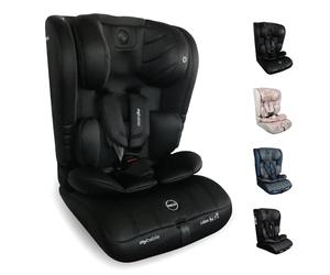 My Babiie MBCS50 Toddler to Booster R129 Child Car Seat - 5-Point Harness, 76-150cm (Approx. 9-36kg, 15 Months - 12 Years), i-Size, Group 1/2/3, Adjustable, Forward Facing - Black
