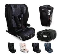 My Babiie MBCS80 Foldable Toddler to Booster R129 Child Car Seat - ISOFIX with Top Tether, Harness, 76-150cm (Approx. 9-36kg, 15 Months - 12 Years), i-Size, Group 1/2/3, Forward Facing - Black Leo