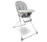 My Babiie MBHC1 Compact Highchair - Ultra Lightweight (5kg), Foldable, Easy Clean, Padded Seat, Footrest, Tray Cup Holder, for Toddler, from 6 Months to 3 Years (15kg) - Grey Dalmation