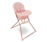 My Babiie MBHC1 Compact Highchair - Ultra Lightweight (5kg), Foldable, Easy Clean, Padded Seat, Footrest, Tray Cup Holder, for Toddler, from 6 Months to 3 Years (15kg) - Pink Dalmation