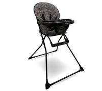 My Babiie MBHC1 Compact Highchair - Ultra Lightweight (5kg), Foldable, Easy Clean, Padded Seat, Footrest, Tray Cup Holder, for Toddler, from 6 Months to 3 Years (15kg) - Black Leopard