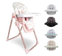 My Babiie MBHC8 Premium Highchair - Adjustable, 3 Recline Positions, 6 Height Settings, Removable Tray, Padded Seat, Foldable, for Toddler, from 6 Months to 3 Years (15kg) - Rose Gold Geo