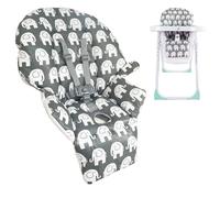 My Babiie MBHC8 Premium Highchair Seat Cover - Grey Elephants