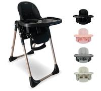 My Babiie MBHC9 Highchair from Birth to 3 Years (15kg) - Rose Gold Black | From Newborn, Adjustable, 5 Recline Positions, 7 Height Settings, Removable Tray, Padded, Foldable, Chair for Baby & Toddler