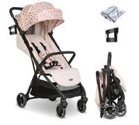 My Babiie MBX6 Autofold Stroller - from Birth to 4 Years (22kg), Foldable & Compact, Lightweight, Travel Buggy for Toddlers, Pushchair Includes Rain Cover - Pink Leopard