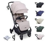 My Babiie MBX7 Autofold Stroller from Birth to 22kg (4 Yrs) - Camel | Foldable & Compact, Lightweight, Travel Buggy for Toddlers, Pushchair includes Rain Cover
