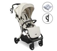 My Babiie MBX7 Autofold Stroller - from Birth to 4 Years (22kg), Foldable & Compact, Lightweight, Travel Buggy for Toddlers, Pushchair Includes Rain Cover - Ivory