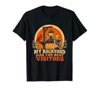 My Backyard Has the Best Visitors Retro Birdwatching Design Value Graphic T-Shirt, Men, Black, S