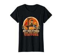 My Backyard Has the Best Visitors Retro Birdwatching Design Value Graphic T-Shirt, Women, Black, S