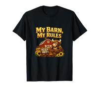 My Barn My Rules Country Farm Pun Barn and Bull Graphic T-Shirt