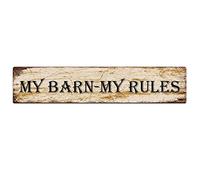 My Barn My Rules Sign Vintage Metal Sign Retro Metal Plaque Bar Pub Poster Wall Art Decor Tin Sign 4x16 Inch
