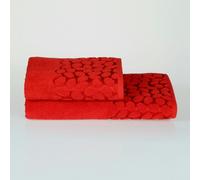My Basic Stuff Cotton Towel Set | 480 GSM | Hand & Bath Towels | Ultra Soft & Absorbent | Red - Cotton - 1 - Red