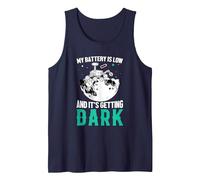 My Battery is Low and It's Getting Dark Tank Top, Men, Navy Blue, Medium